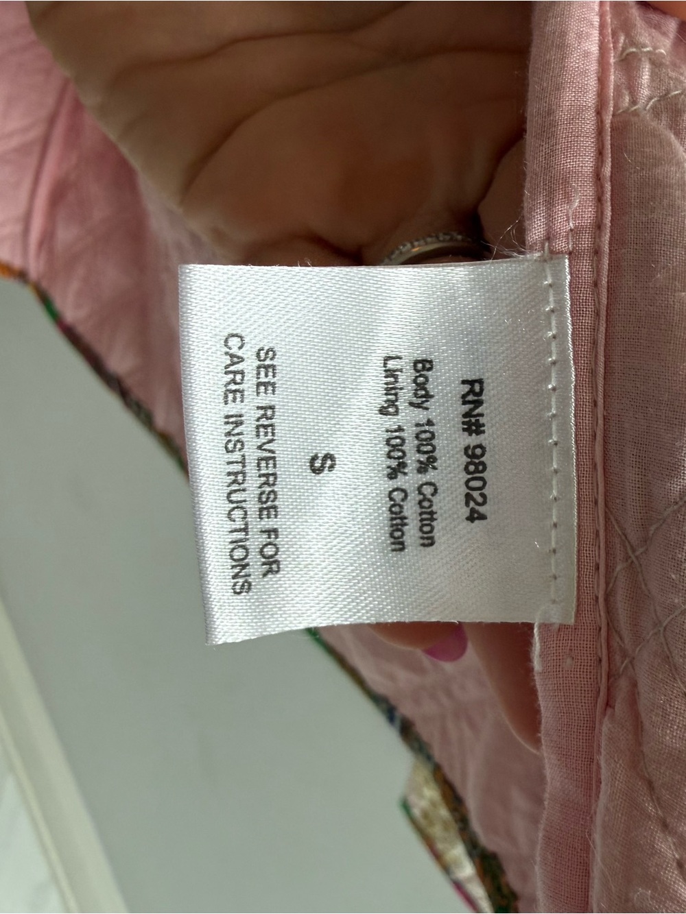 Patchwork Quilted Bomber Jacket in Pink, Yellow & Red small - Picture 4 of 7
